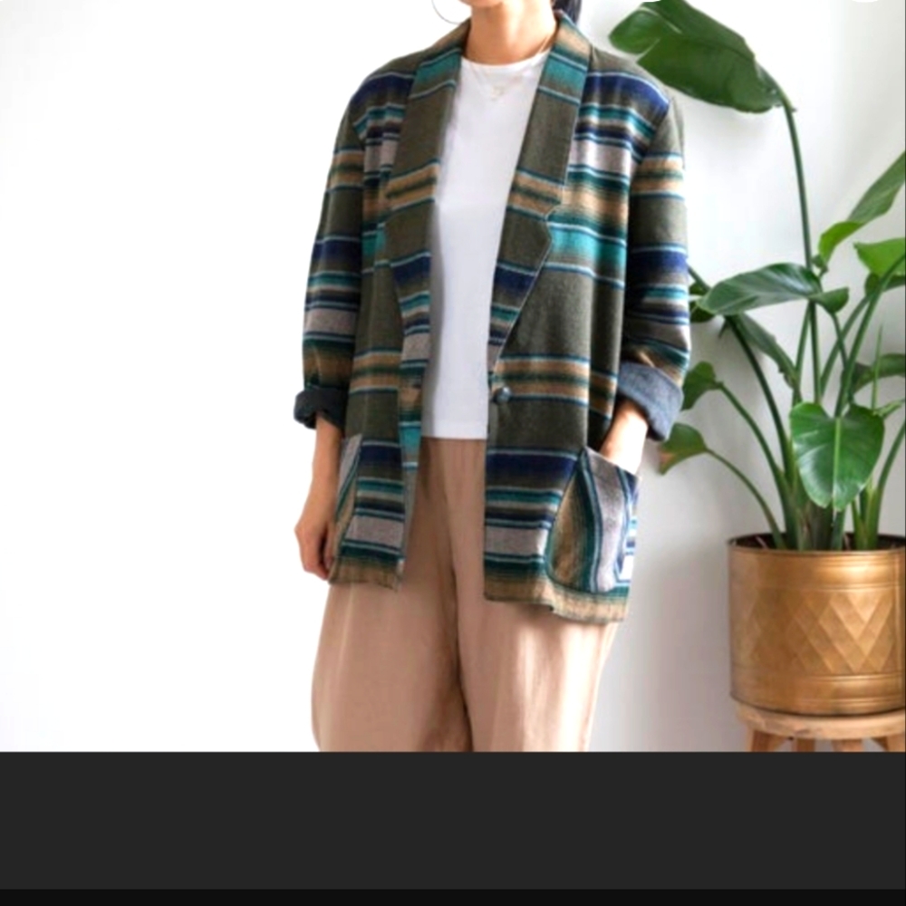 lightweight striped jacket blazer